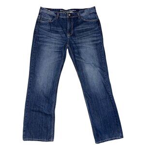 I Jeans By Buffalo Mens 38×32 Dayton Slim Straight Dark Wash Blue Denim Pants